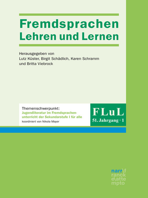 Detalles del título FLuL--Fremdsprachen Lehren und Lernen, 51, 1 de Lutz Küster - Lista de espera